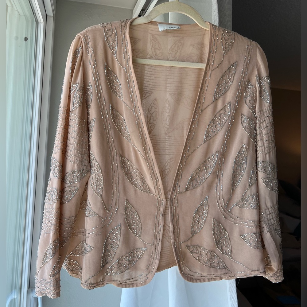Greylin Silver Beaded Neutral Jacket